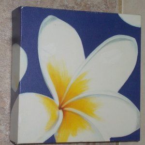 Floral art on stretched canvas, 6"x6"x1.5".  Ready to mount.